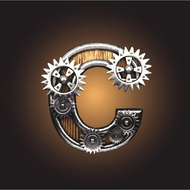 木制矢量齿轮图C图片下载