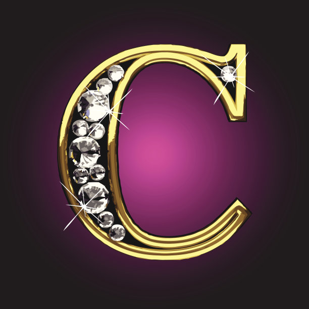 向量黄金和钻石图C图片下载