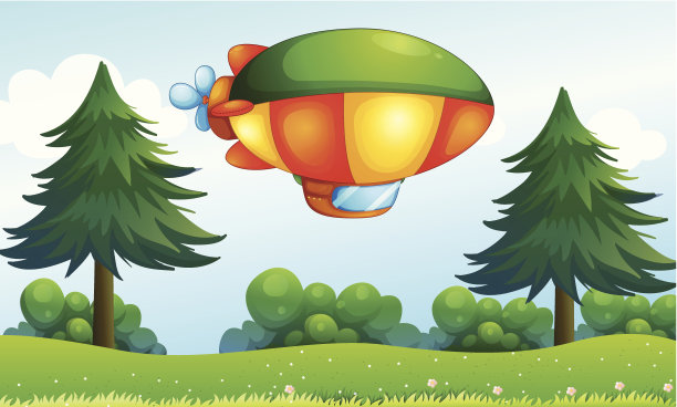 彩色的飞机在山上图片下载