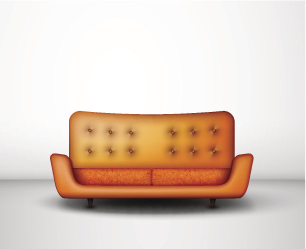 橙色的沙发图片下载