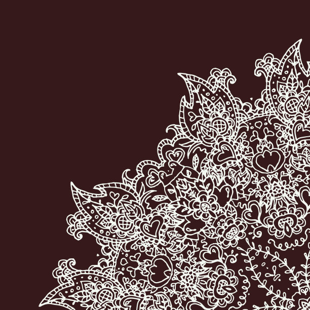 复古的邀请卡与花边装饰图片下载