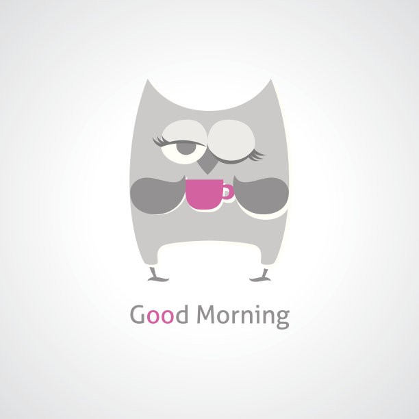 猫头鹰和咖啡杯，矢量eps 10图片下载