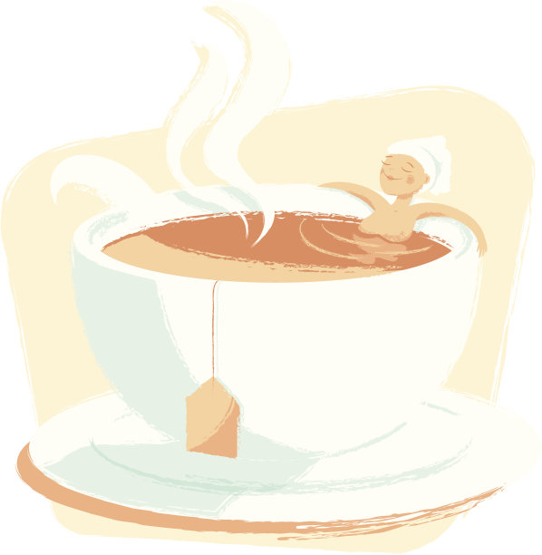 悠闲地喝着茶的女人图片下载