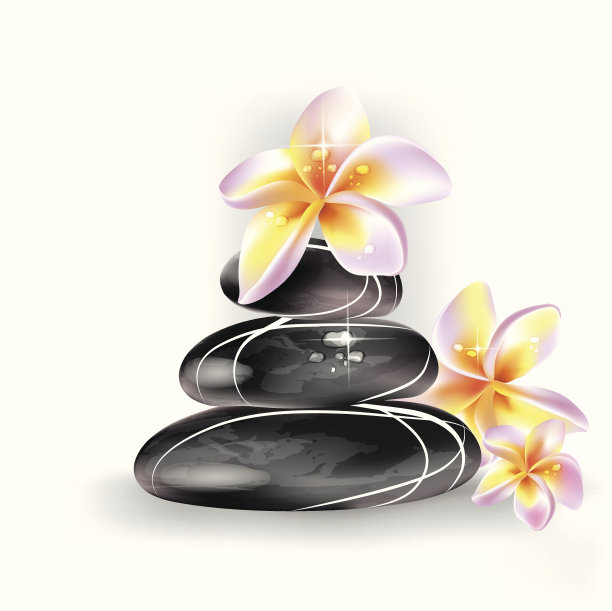 温泉石头与鸡蛋花图片下载