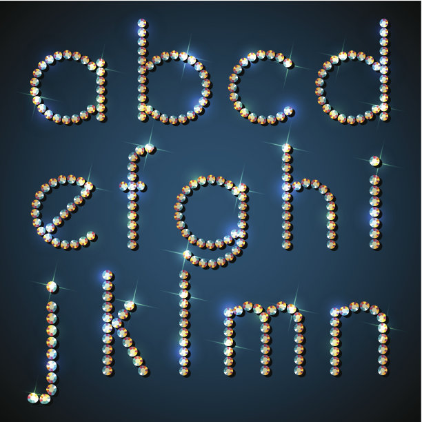 闪闪发光的钻石字母图片下载