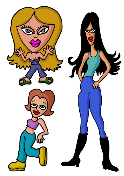 群的女孩素材图片