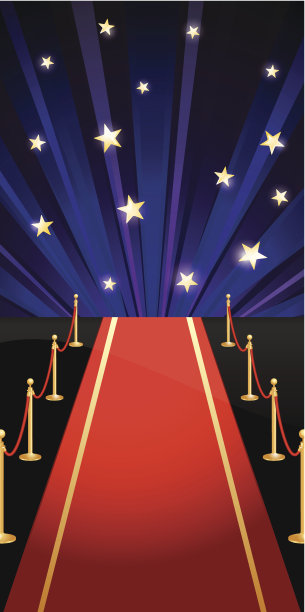 矢量背景与红地毯和星星图片下载