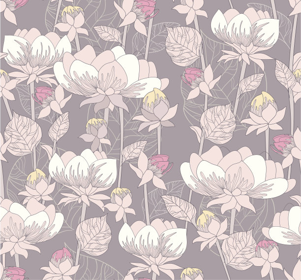 无缝柔和的花图案。背景用鲜花。图片下载