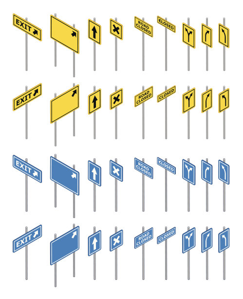 路牌矢量图图片下载