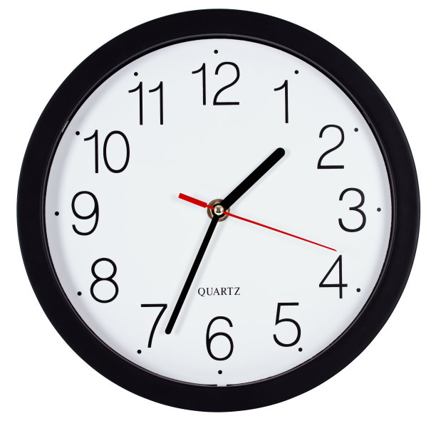 简单经典的黑白圆形挂钟图片下载