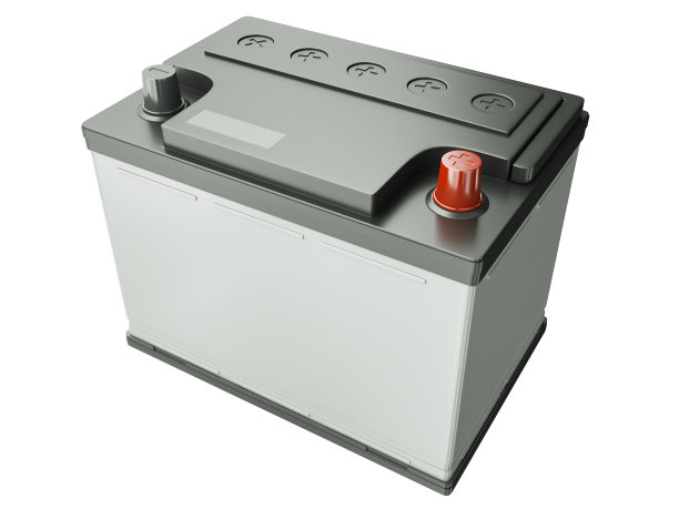 白色背景上的汽车电池图片下载