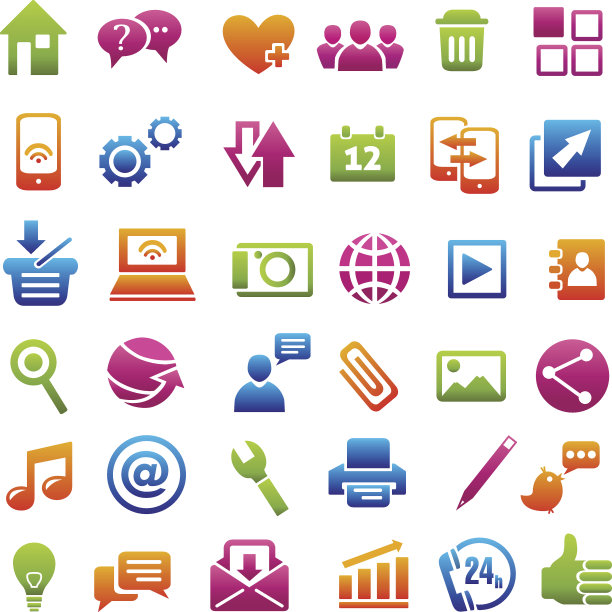 商业和管理图标集图片下载