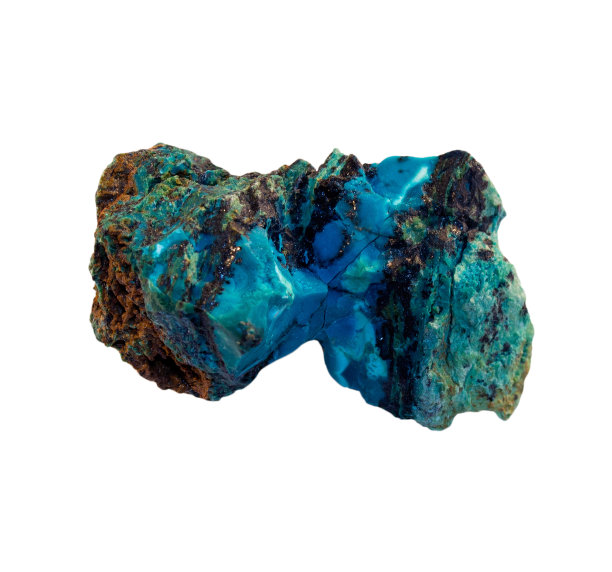 石头上的蓝色矿物和白色背景图片下载