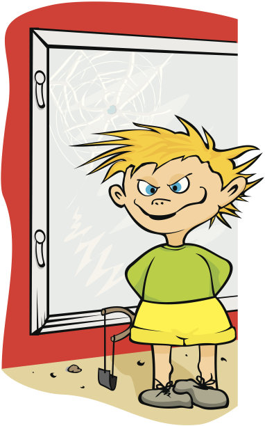 街头顽童和碎玻璃图片下载