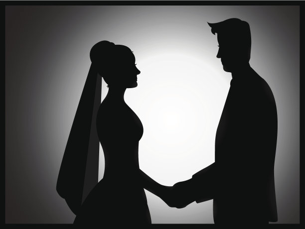 婚礼两轮廓图片下载