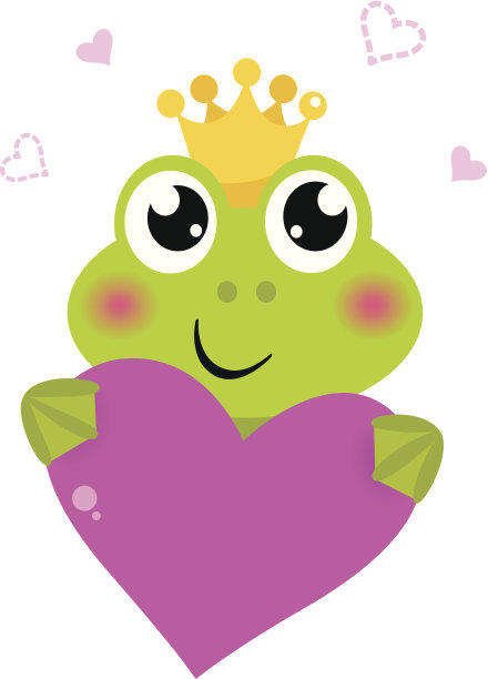 可爱的青蛙抱着粉红色的心孤立在白色图片下载