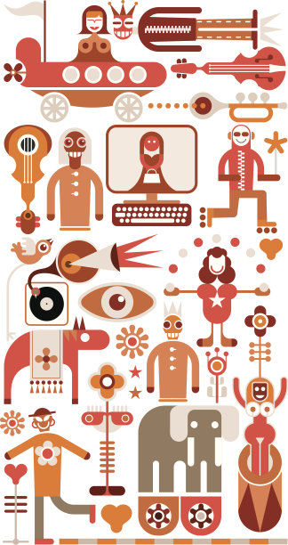 马戏团表演-矢量插图图片下载