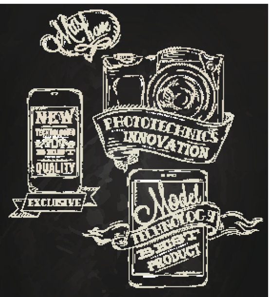 移动平板设备摄像技术粉笔图标图片下载