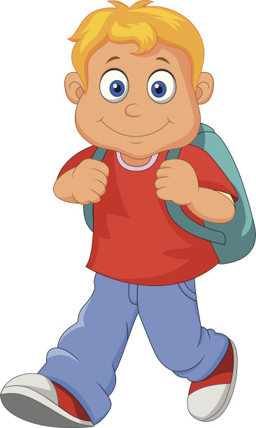 小男孩卡通走路图片下载
