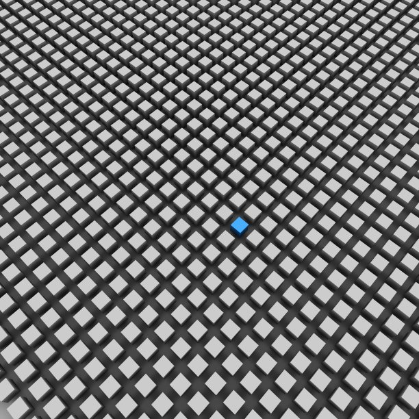 无尽的立方体-蓝色立方体突出图片下载