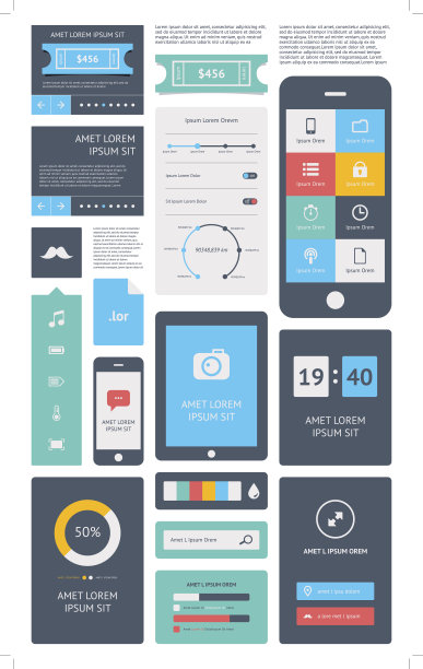 UI是扁平化设计的集合组件图片下载