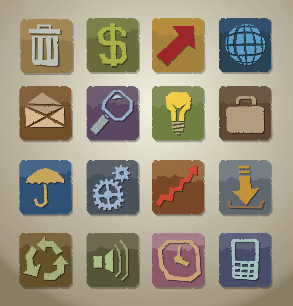 旧图标集矢量图片下载