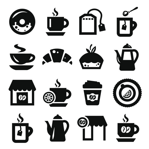 咖啡和茶图标集图片下载