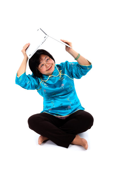 中国女人用笔记本电脑保护自己图片下载