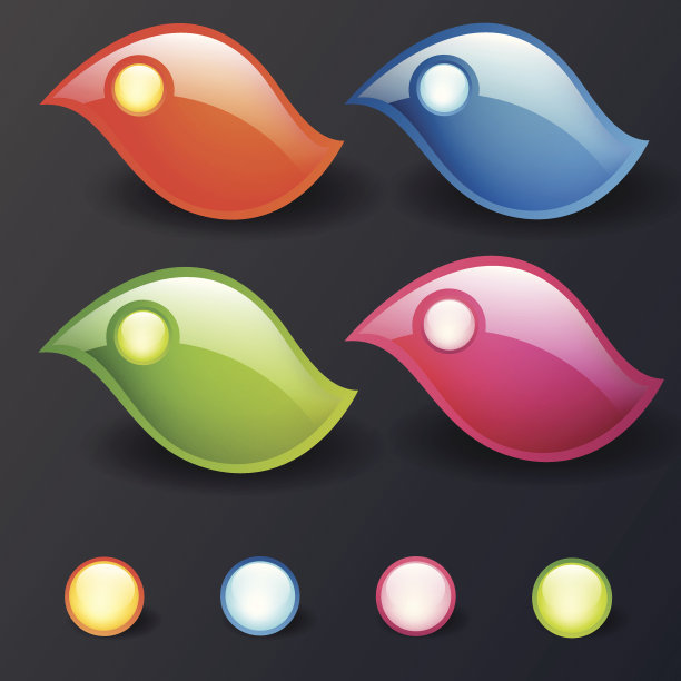 矢量集合的彩色闪亮的元素图片下载