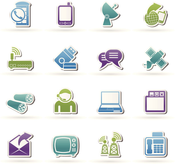 通信、连接和技术图标图片下载