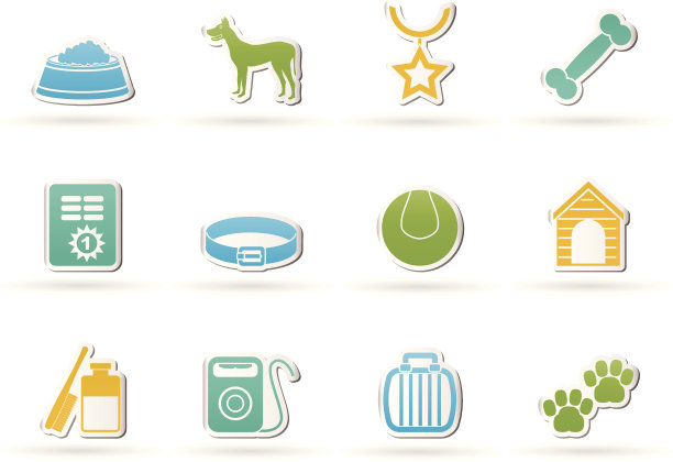 狗的配件和符号图标图片下载