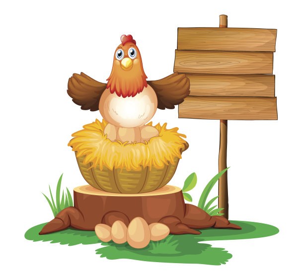 母鸡用木招牌孵蛋图片下载