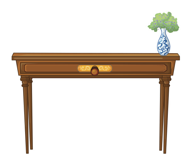 一张桌子和一个花盆图片下载
