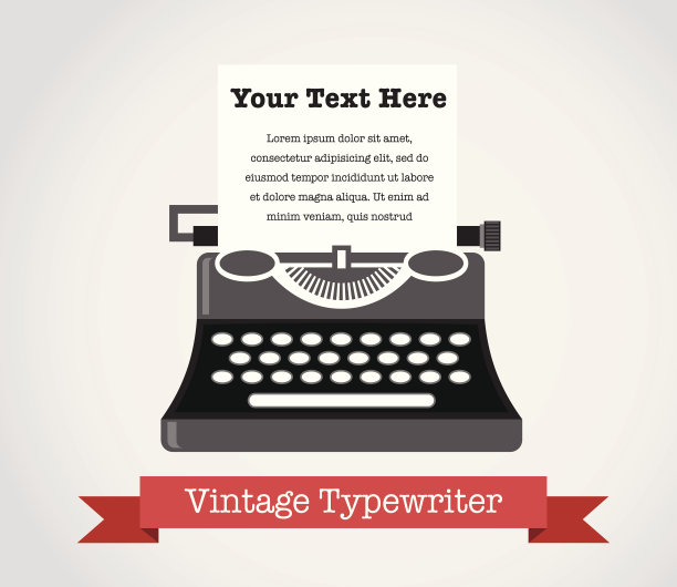 古董向量打字机图片下载