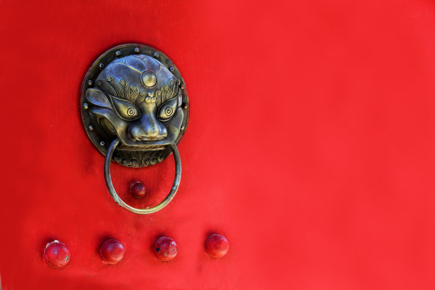 中国木门和动物门环图片下载