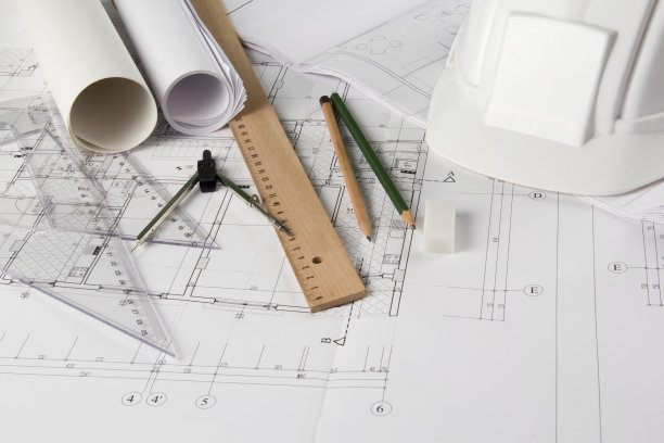 建筑蓝图和绘图工具图片下载