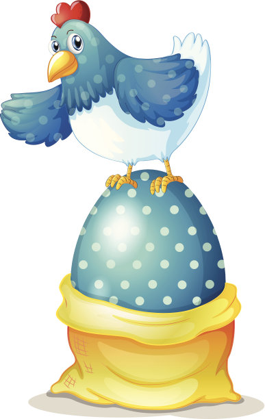 母鸡上面有一个大复活节蛋图片下载