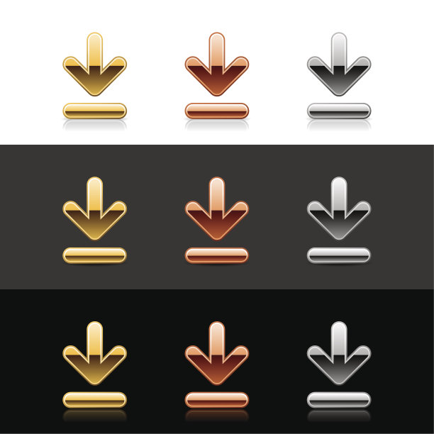 下载图标金属标志金青铜银网页按钮图片下载