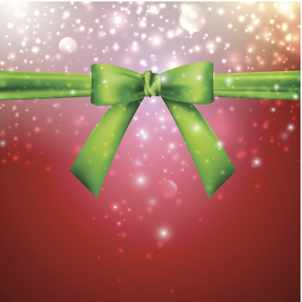 假日背景用绿色蝴蝶结图片下载