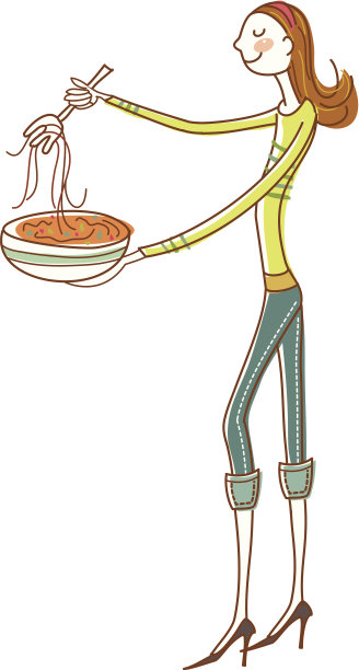 侧面的女人拿着碗图片下载