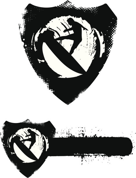 垃圾盾与冲浪者跳进墨水波图片下载