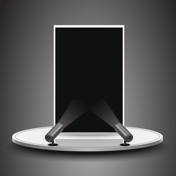 聚光灯照亮舞台上的黑板图片下载