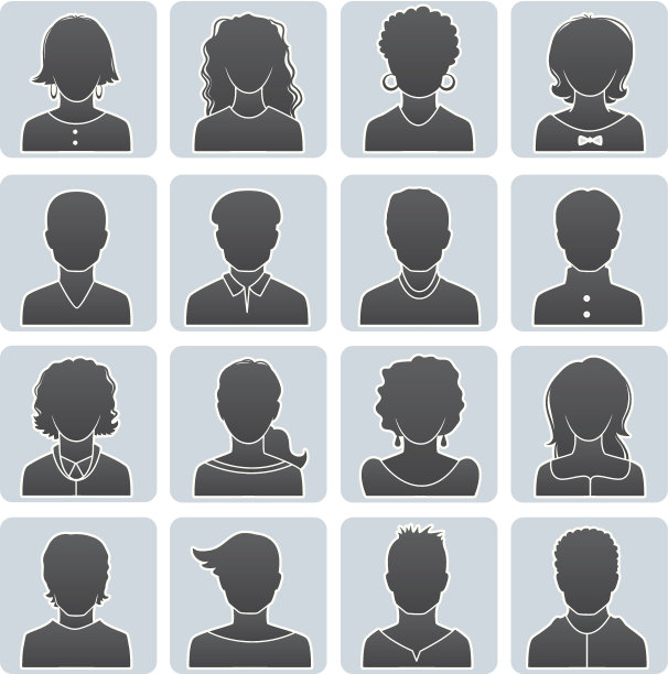 男人和女人头像矢量插画图片下载