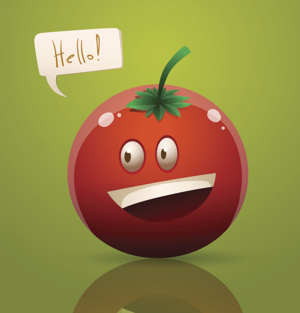 快乐的卡通番茄图片下载