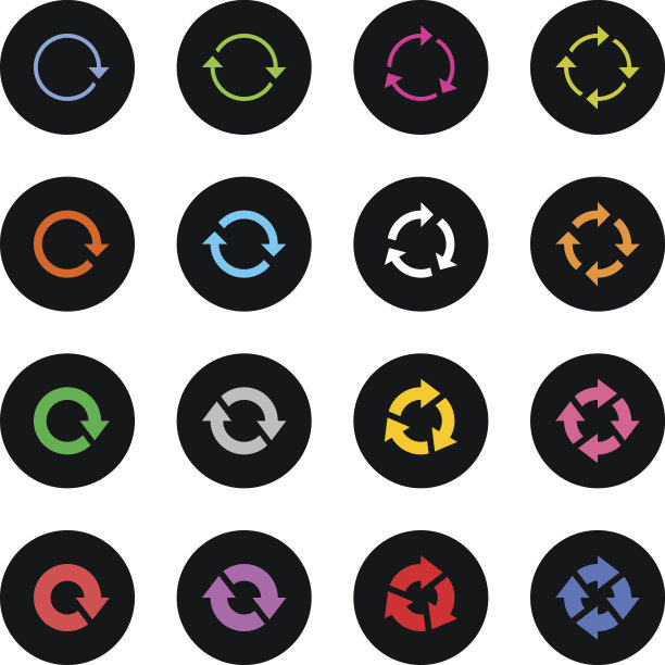 箭头图标黑色圆形按钮刷新刷新旋转循环标志图片下载
