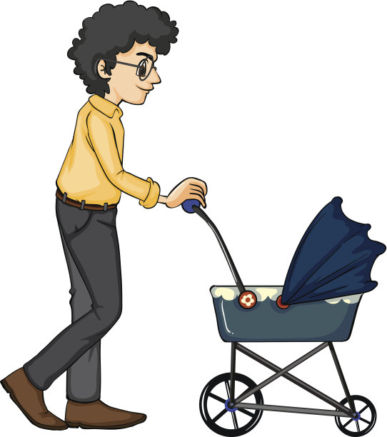 男人和婴儿车图片下载