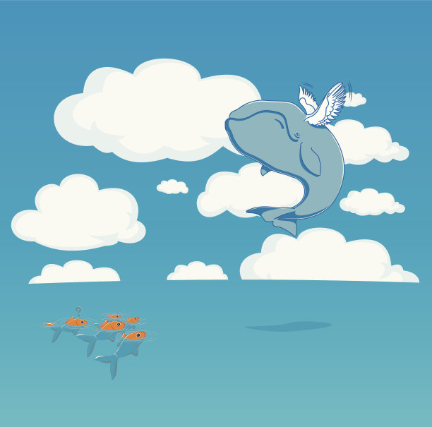 大海里的鲸鱼会飞图片下载