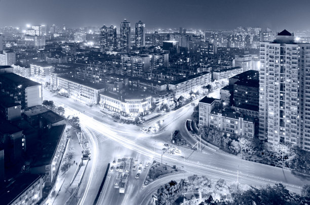 鸟瞰城市夜景图片下载