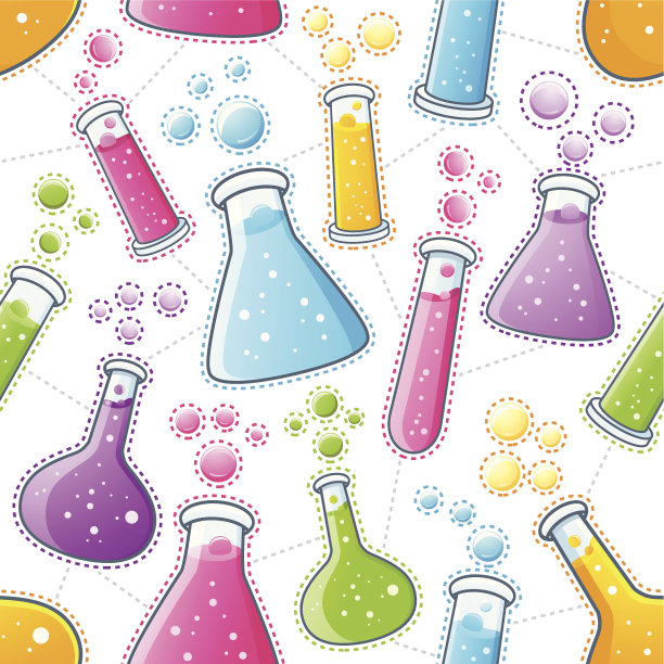 无缝实验室玻璃器皿图案图片下载