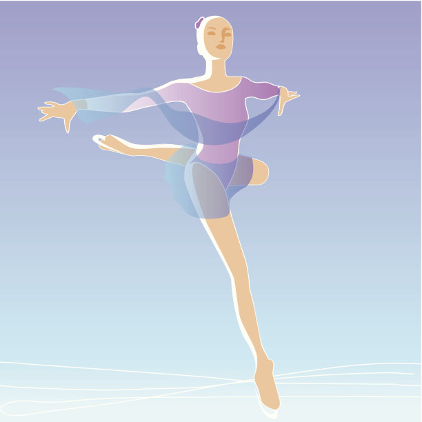 花样滑冰女孩在紫罗兰紧身衣图片下载